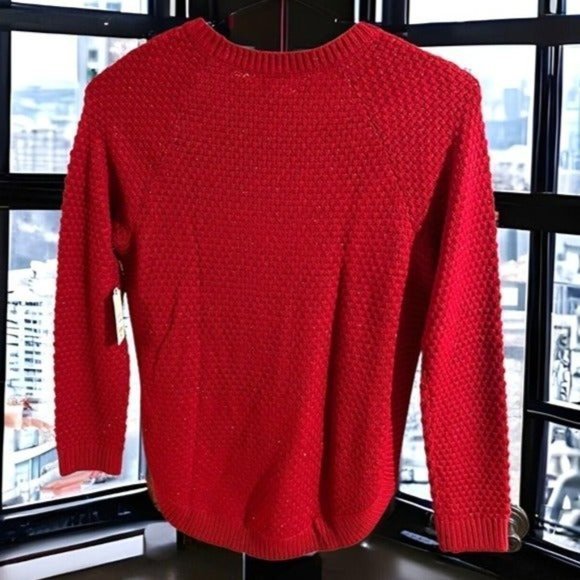ST JOHNS BAY WOMENS Rumba Red Large Long‎ Sleeve Sweater New With Tags - Picture 2 of 5